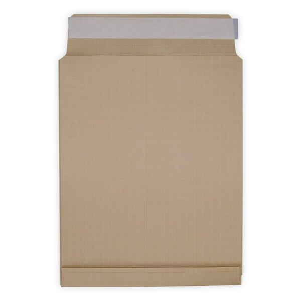 Lot de 100 enveloppes pochettes kraft armé à soufflet marron 260 x 330 + 30 mm