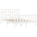 vidaXL Cadre de lit avec tête de lit blanc 140x190 cm bois massif