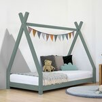 Lit tipi enfant NAKANA 140 x 200 vert sauge