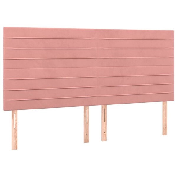 vidaXL Têtes de lit 4 Pièces Rose 90x5x78/88 cm Velours