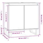 vidaXL Armoire de bain chêne fumé 58x33x60 cm bois d'ingénierie