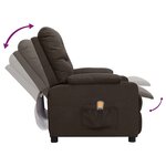 vidaXL Fauteuil de massage Marron foncé Tissu