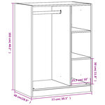 vidaXL Garde-robe chêne fumé 77x48x102 cm bois d'ingénierie