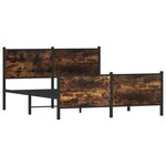 vidaXL Cadre de lit en métal sans matelas chêne fumé 140x190 cm