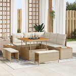 vidaXL Ensemble de Canapés de Jardin 8 pièces avec Coussins en Poly Rattan Beige