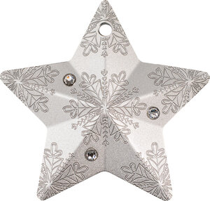 Pièce de monnaie en Argent 5 Dollars g 31.1 (1 oz) Millésime 2023 Holiday Ornament SNOWFLAKE STAR
