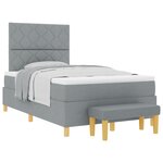 vidaXL Lit à sommier avec matelas et banc Gris clair 120x200 cm Tissu