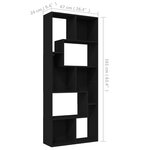 vidaXL Bibliothèque Noir 67x24x161 cm Bois d'ingénierie