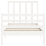 vidaXL Cadre de lit avec tête de lit blanc simple bois massif