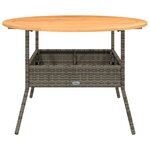vidaXL Table de jardin et dessus en bois d'acacia gris résine tressée