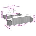 vidaXL Ensemble de canapé de jardin 8 pièces avec coussins Noir poly ratte