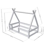 Lit cabane enfant NAKANA 90 x 200 bleu clair