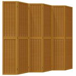 vidaXL Cloison de séparation 6 panneaux marron bois paulownia massif
