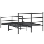 vidaXL Cadre de lit métal avec tête de lit/pied de lit noir 140x190 cm