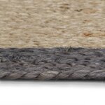vidaXL Tapis fait à la main Jute avec bord gris foncé 210 cm