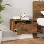 vidaXL Tables de chevet murales 2 Pièces Chêne fumé 34x30x20 cm