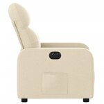 vidaXL Fauteuil inclinable électrique Crème Tissu