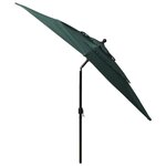 vidaXL Parasol à 3 niveaux avec mât en aluminium Vert 2 5x2 5 m