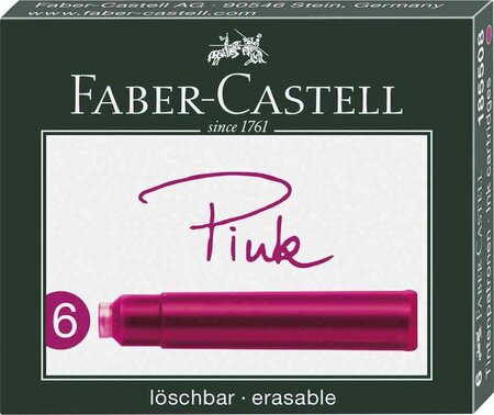 Boite de 6 cartouches d'encre standard, rose FABER-CASTELL