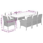 vidaXL Ensemble à manger de jardin et coussins 9 Pièces beige Poly rotin
