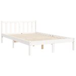 vidaXL Cadre de lit avec tête de lit blanc petit double bois massif