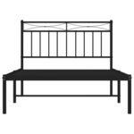 vidaXL Cadre de lit métal avec tête de lit noir 107x203 cm