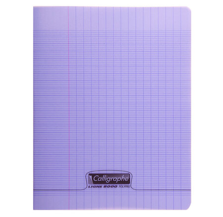 Cahier piqué polypro 17x22 cm 96 p séyès 90g violet calligraphe