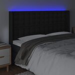 vidaXL Tête de lit à LED Noir 183x16x118/128 cm Similicuir
