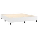 vidaXL Sommier à lattes de lit matelas LED Blanc 160x200 cm Similicuir