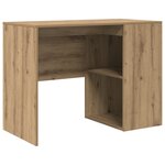 vidaXL Bureau d'angle en chêne artisanal 102x88x75 cm en bois d'ingénierie