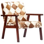 vidaXL Fauteuil blanc et marron cuir véritable de chèvre