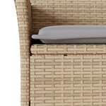 vidaXL Ensemble à manger de jardin et coussins 9 Pièces beige rotin verre