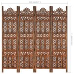 vidaXL Cloison de séparation 4 panneaux Marron 160x165cm Bois manguier