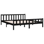 vidaXL Cadre de lit Noir Bois massif 160x200 cm