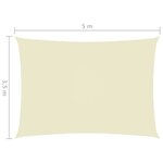 vidaXL Voile de parasol tissu oxford rectangulaire 3 5x5 m crème