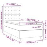 vidaXL Sommier à lattes de lit et matelas et LED Noir 80x200cm Tissu