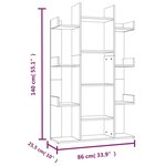 vidaXL Bibliothèque Chêne marron 86x25 5x140 cm Bois d'ingénierie