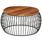 vidaXL Table basse Ø68 cm Bois de récupération solide