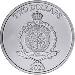Pièce de monnaie en Argent 2 Dollars g 31.1 (1 oz) Millésime 2023 ROARING LION