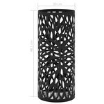 vidaXL Porte-parapluie Feuilles Acier Noir