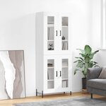 vidaXL Buffet haut Blanc 69 5x34x180 cm Bois d'ingénierie
