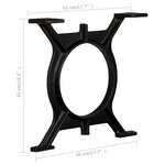 vidaXL Pied de table basse 2 Pièces Cadre en O Fonte