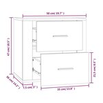 vidaXL Table de chevet murale Gris béton 50x36x47 cm