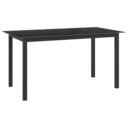 vidaXL Table de jardin Noir 150x90x74 cm Aluminium et verre