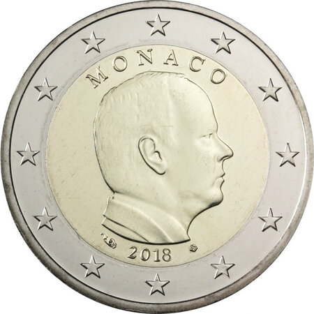 Monnaie 2 euros commémorative monaco 2018 - albert ii