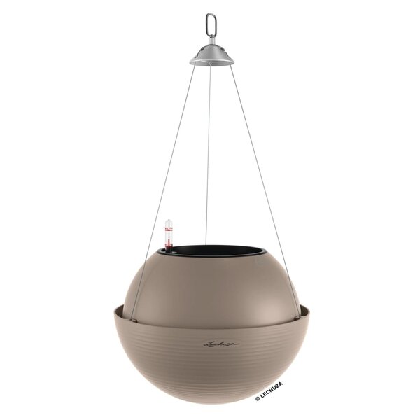 LECHUZA Jardinière suspendue BOLA Color 32 ALL-IN-ONE Marron sable