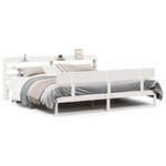 vidaXL Cadre de lit sans matelas blanc 200x200 cm bois massif de pin