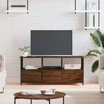 vidaXL Meuble TV chêne marron 102x33x45 cm bois d'ingénierie et fer