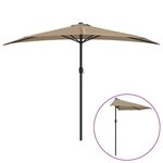 vidaXL Parasol de balcon avec mât en aluminium Taupe 300x155 cm Demi