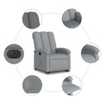 vidaXL Fauteuil inclinable électrique gris clair tissu